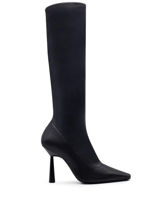 Gia Borghini Black Ros 8 Soft Faux-Leather Boot