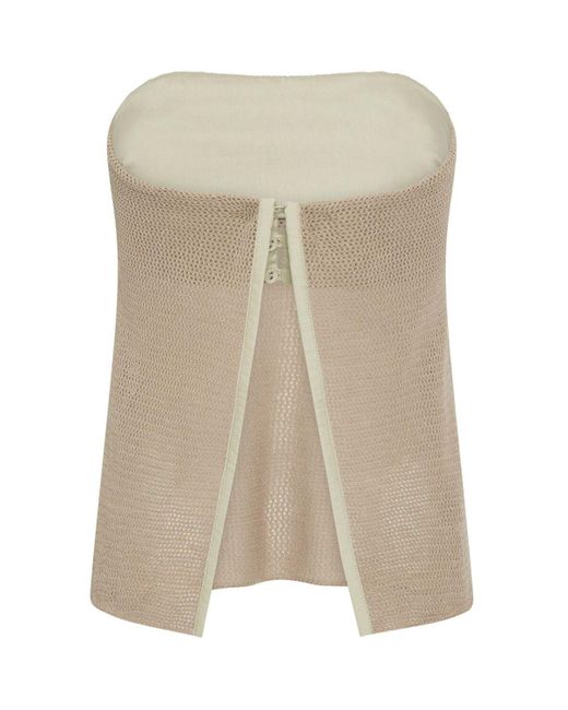 St. Agni Natural Recycled Mesh Knit Tube Top