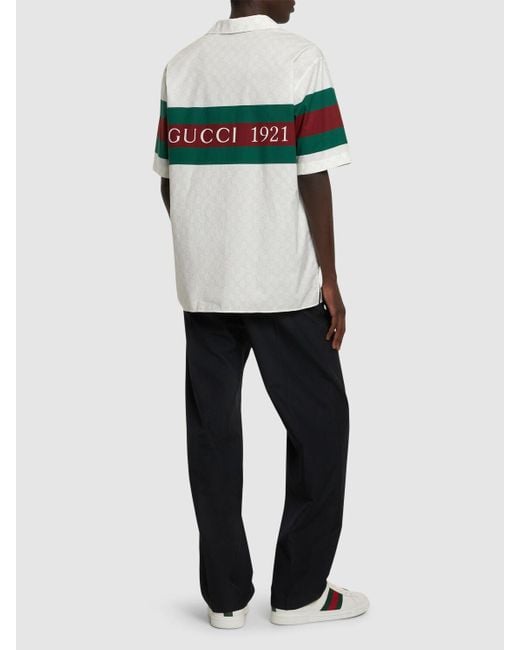 Camicia manica corta 1921 web di Gucci in Multicolor da Uomo