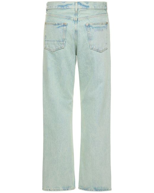 Palm Angels Blue Overdye Logo Cotton Denim Jeans for men