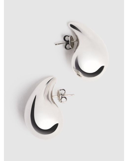 Bottega Veneta White Drop Sterling Silver Earrings