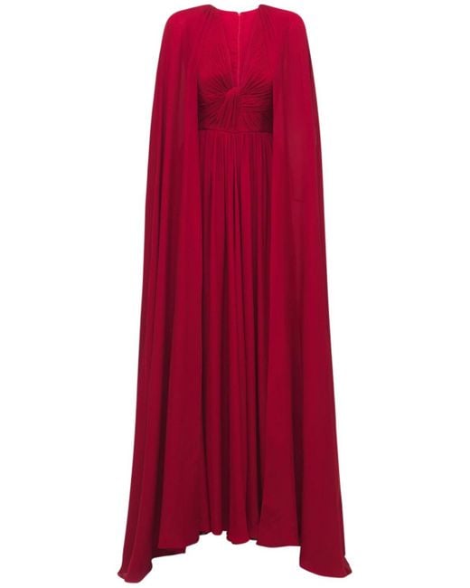 Elie Saab Red Silk Long Dress
