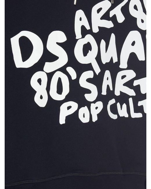 DSquared² Hoodie Aus Baumwolle Mit Print "d2 Pop 80's" in Blue für Herren