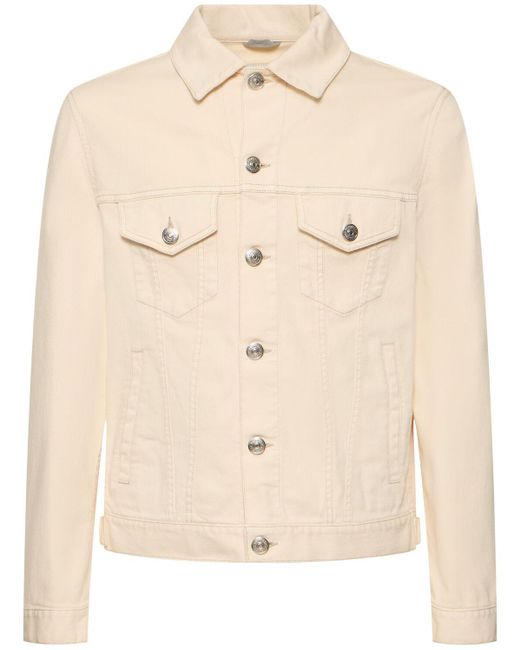 Brunello Cucinelli Jacke Aus Baumwollmischdenim in Natural für Herren