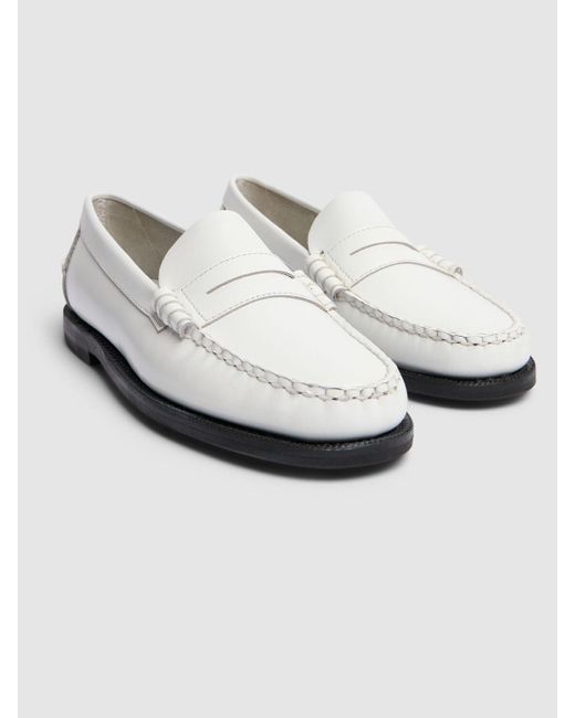 Sebago White Classic Dan Pigt Leather Loafers