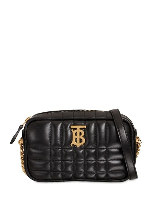 Burberry Mini Lola Quilted Leather Camera Bag in Black | Lyst