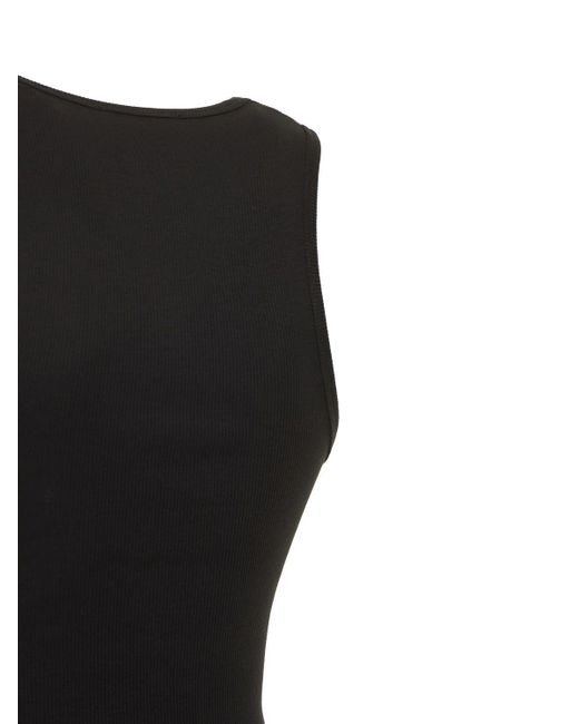 Wardrobe NYC Black Ribbed Cotton Jersey Tank Top