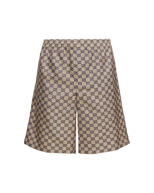 Gucci Multicolor gg Linen Blend Shorts for men