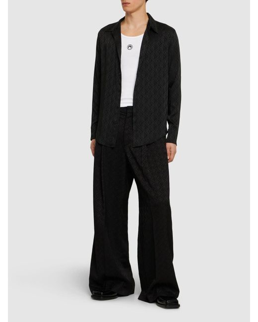 Pantalones anchos con jacquard MARINE SERRE de hombre de color Black