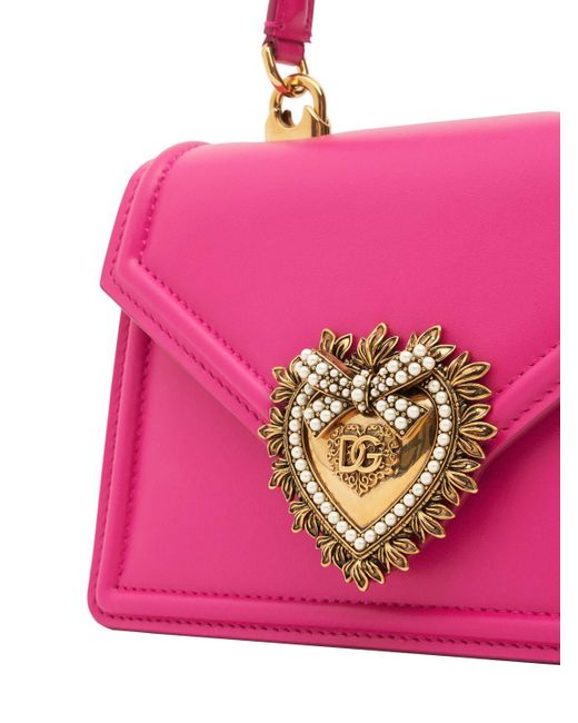 Dolce & Gabbana Mini Devotion レザートップハンドルバッグ Pink