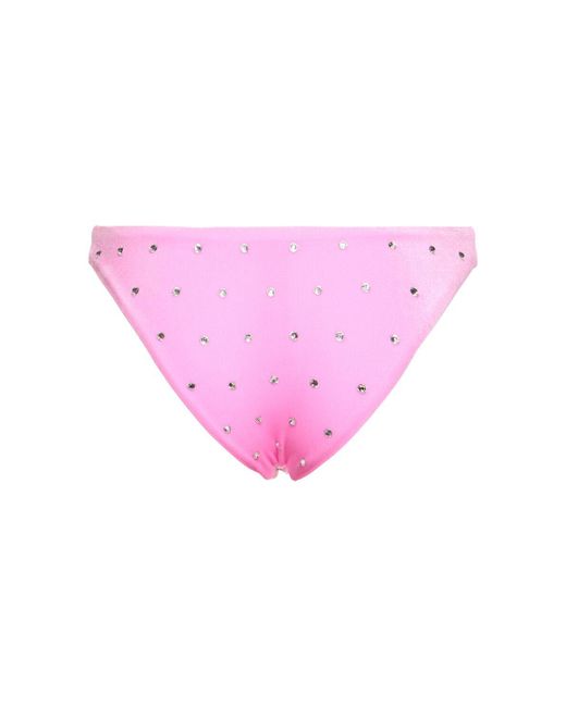 DSquared² Pink Embellished Chenille Bikini Bottoms