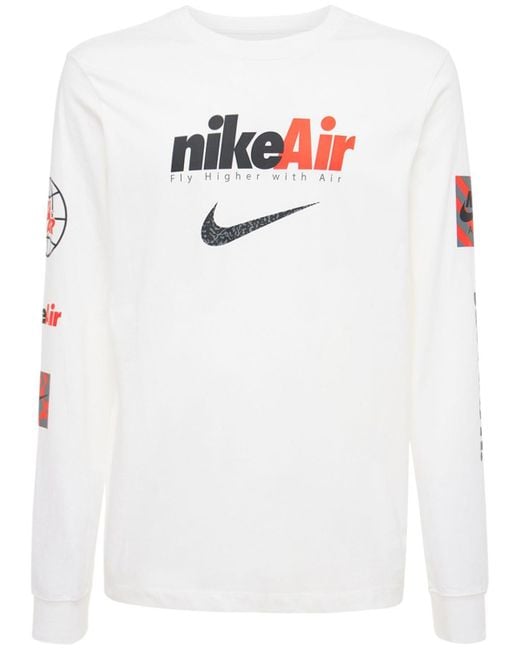 Nike Swoosh By Air Long Sleeve T-shirt in White for Men | Lyst