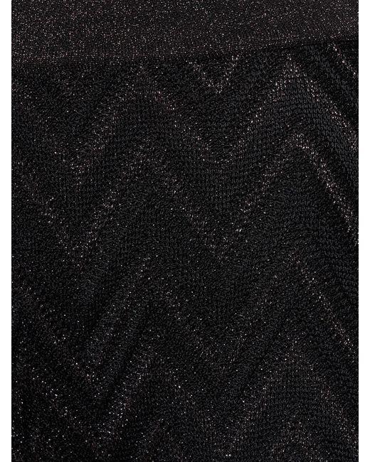 Pantaloni svasati zig zag lurex jacquard di Missoni in Black