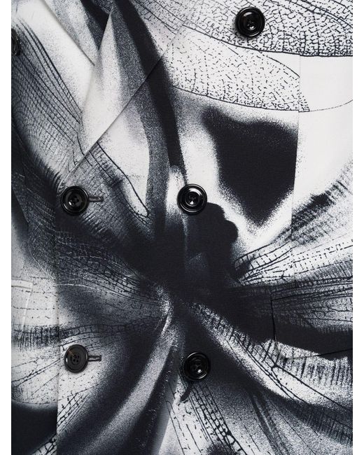 Giacca dragonfly shadow in viscosa stampata di Alexander McQueen in Gray da Uomo