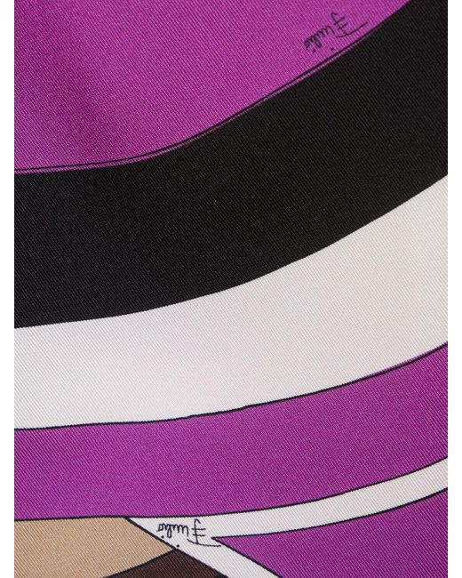 Minigonna in twill di seta con stampa di Emilio Pucci in Pink