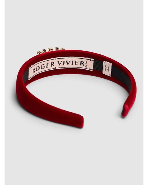Serre-tête en viscose rv broche Roger Vivier en coloris Red