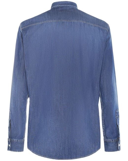 Chemise relax dan en denim DSquared² pour homme en coloris Blue