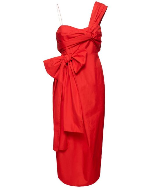 Vestito midi monospalla valentina in cotone di CECILIE BAHNSEN in Red