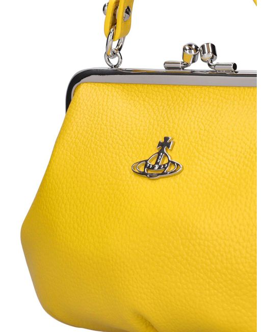 Vivienne Westwood Yellow Granny Frame Grained Faux Leather Bag