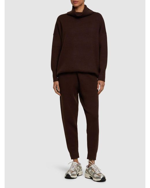 Varley Brown Cavendish Roll Neck Knit Top