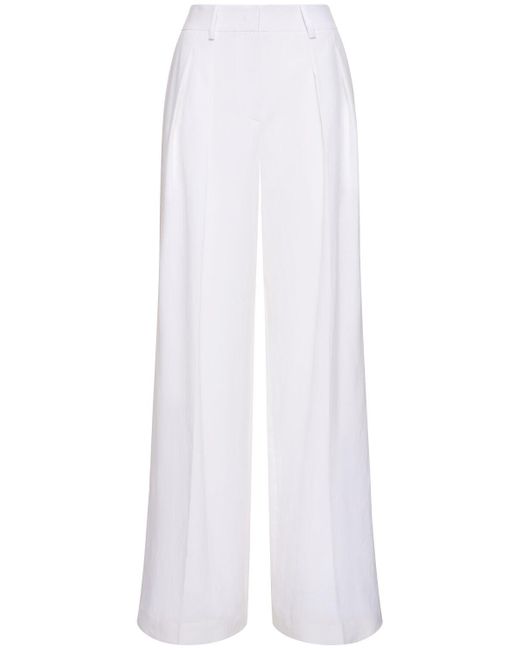 Pantalones anchos de lino Michael Kors de color White