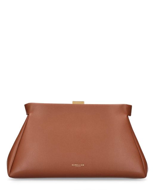 DeMellier Brown Cannes Smooth Leather Clutch