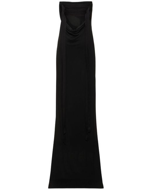 Ann Demeulemeester Black Langes Kleid Aus Jersey "aura"