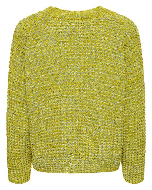Yellow outlet chenille cardigan