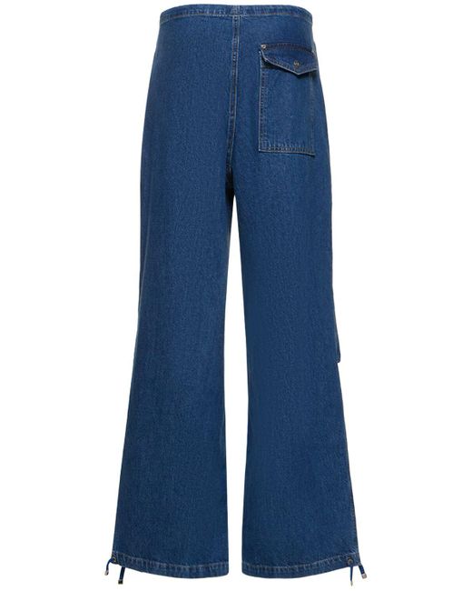 Jeans anchos de denim Dion Lee de color Blue