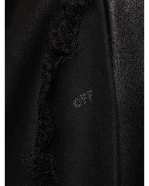 Robe en cuir nappa et dentelle Off-White c/o Virgil Abloh en coloris Black