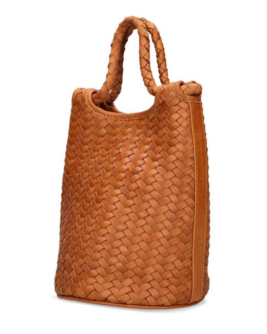 Bembien Lina Woven Leather Top Handle Bag in Brown | Lyst
