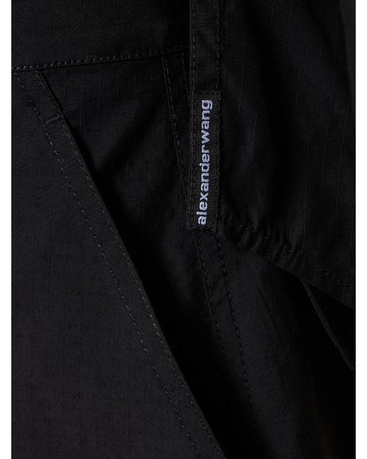 Alexander Wang Black Button Up Cotton Blend Cargo Jumpsuit