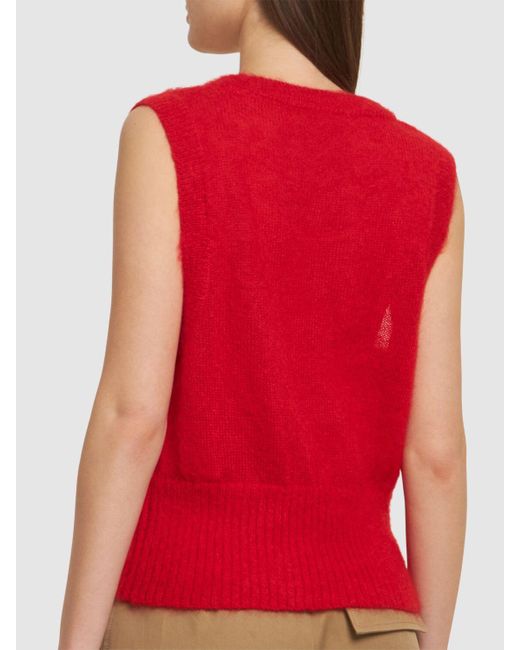 Ganni モヘアブレンドベスト Red