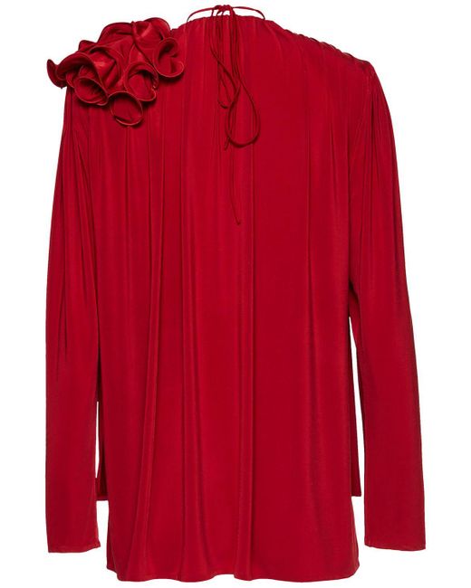 Camisa de jersey con cuello en v Magda Butrym de color Red