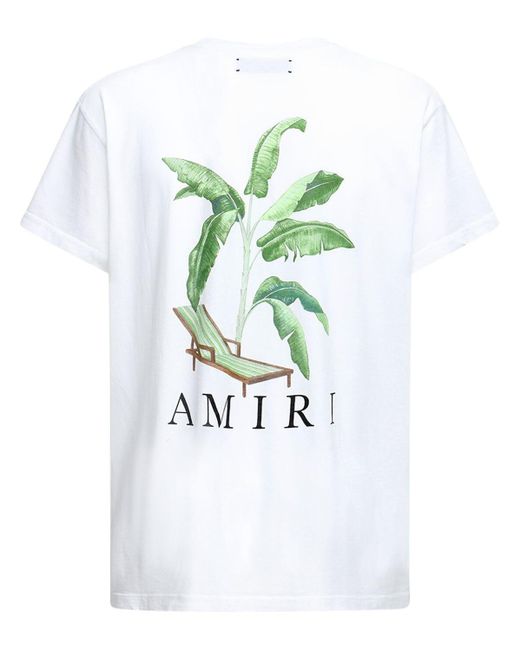 Amiri Banana Tree Print Cotton Jersey T-shirt in White for Men
