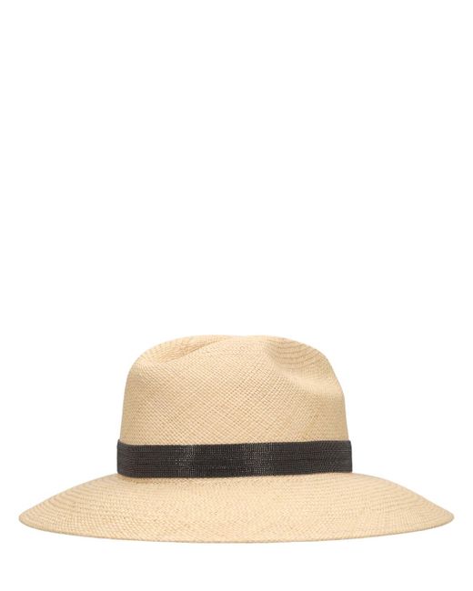 Sombrero de paja Brunello Cucinelli de color White