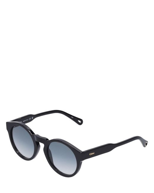 Chloé Gray Xena Round Bio-acetate Sunglasses