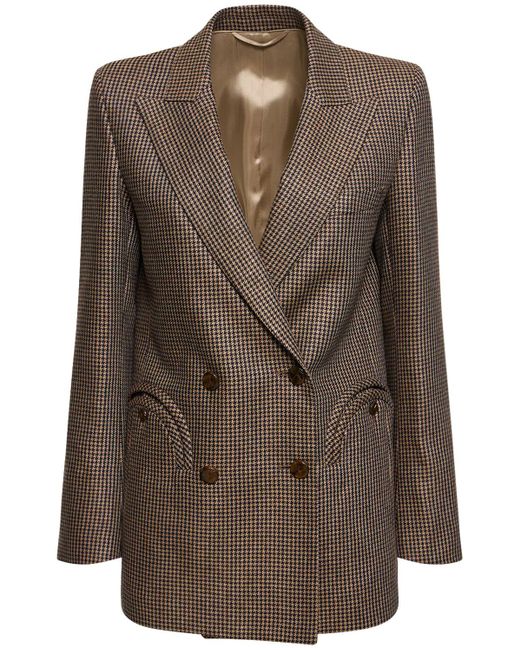 Blaz Milano Ambra Silk Long Blazer in Brown Lyst UK