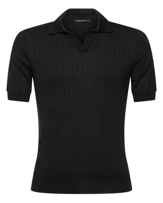 Tagliatore Herren Polohemd Aus Seide Und Baumwolle „Posh“ in Black für Herren