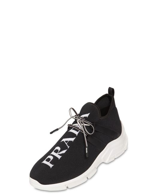 prada black neoprene sneakers
