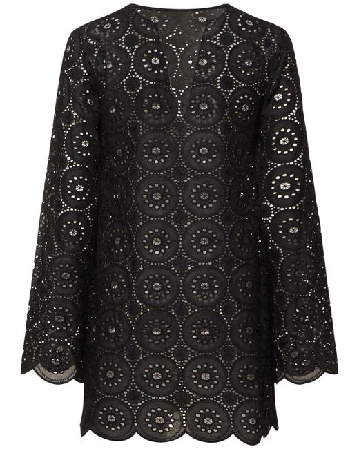 Matteau Black Broderie Anglaise Mini Tunic Dress