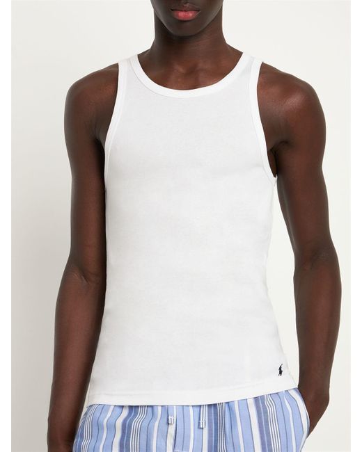 Polo Ralph Lauren 2 Pack Cotton Jersey Tank Tops in White for Men | Lyst UK