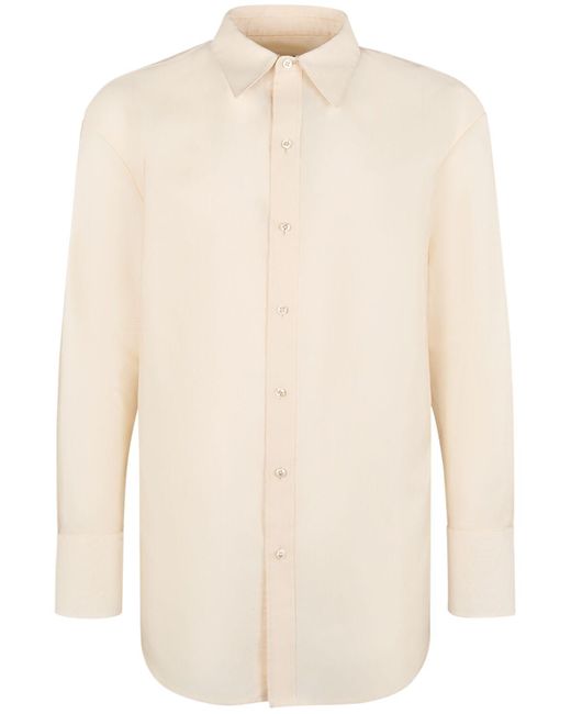 Saint Laurent White Oversize Wool Blend Shirt for men