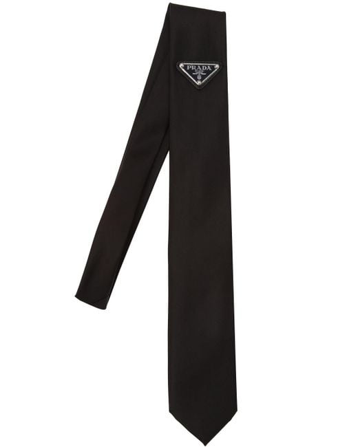 Prada Black 70mm Nylon Gabardine Tie for men