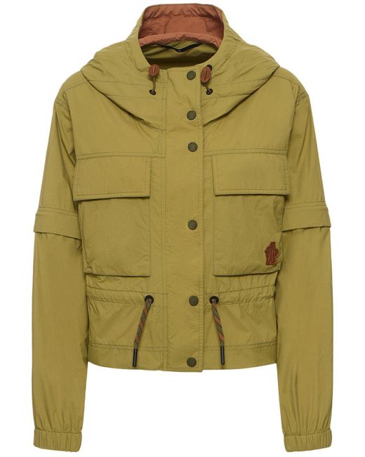 Giacca limosee in nylon di 3 MONCLER GRENOBLE in Green