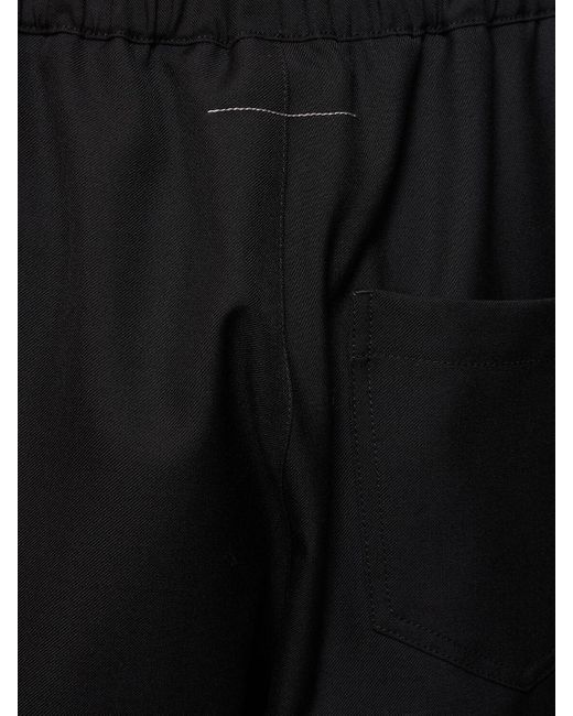 Pantalones de lana MM6 by Maison Martin Margiela de hombre de color Black
