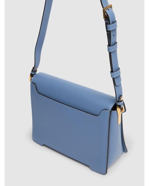 Marni Blue Medium Trunkaroo Leather Shoulder Bag