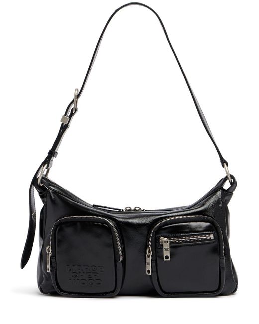 MARGE SHERWOOD Outpocket Hobo レザーショルダーバッグ Black
