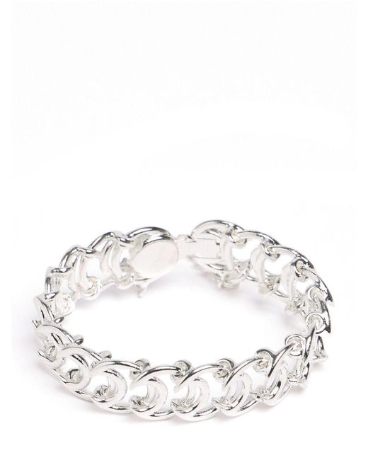 MARINE SERRE White Regenerated Tin Moon Chain Bracelet