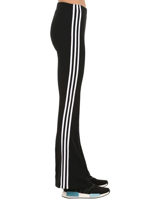 adidas Originals Flared Cotton Blend Track Pants in Black - Lyst